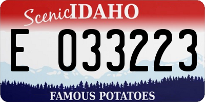 ID license plate E033223