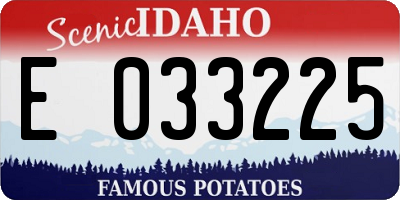 ID license plate E033225