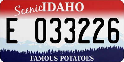 ID license plate E033226