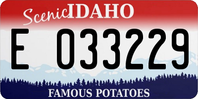 ID license plate E033229