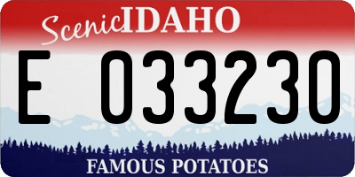 ID license plate E033230