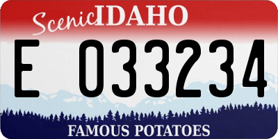 ID license plate E033234