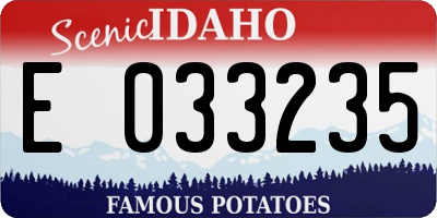 ID license plate E033235
