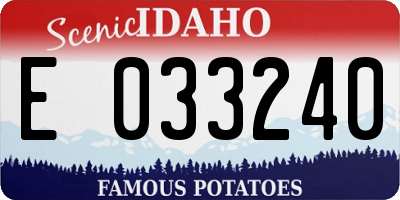 ID license plate E033240