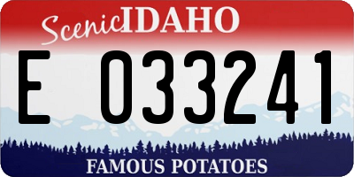 ID license plate E033241