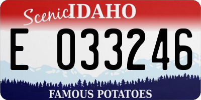 ID license plate E033246