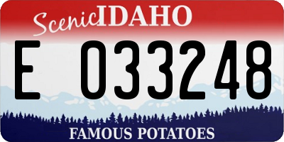 ID license plate E033248