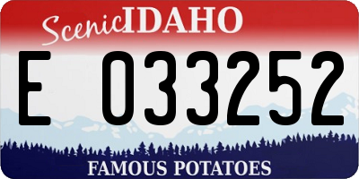 ID license plate E033252