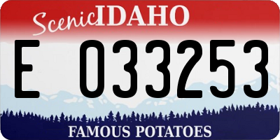 ID license plate E033253