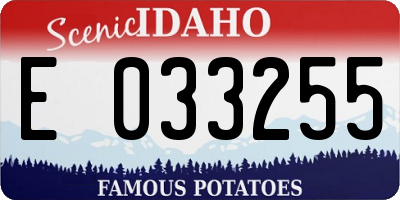 ID license plate E033255