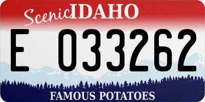ID license plate E033262