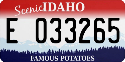ID license plate E033265