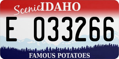 ID license plate E033266