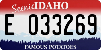 ID license plate E033269