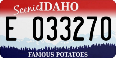 ID license plate E033270