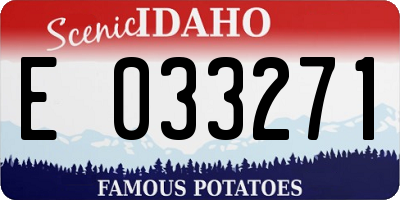 ID license plate E033271