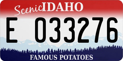 ID license plate E033276