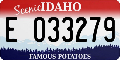 ID license plate E033279