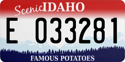 ID license plate E033281