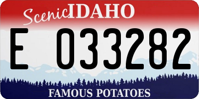ID license plate E033282
