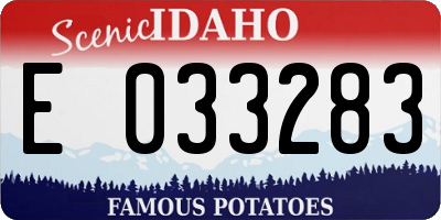 ID license plate E033283
