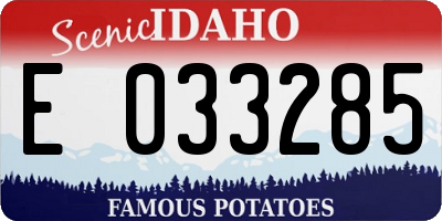 ID license plate E033285