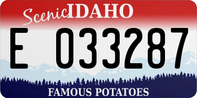 ID license plate E033287