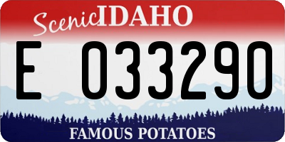 ID license plate E033290