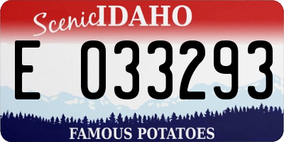 ID license plate E033293