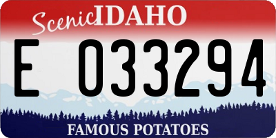 ID license plate E033294