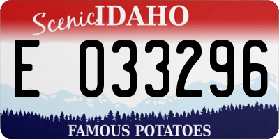 ID license plate E033296