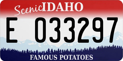 ID license plate E033297