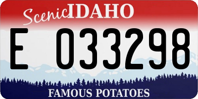 ID license plate E033298