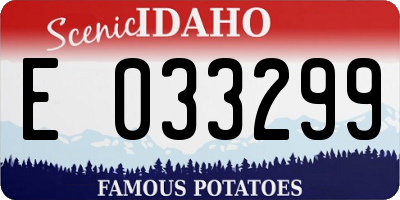 ID license plate E033299
