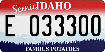 ID license plate E033300