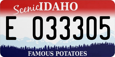 ID license plate E033305