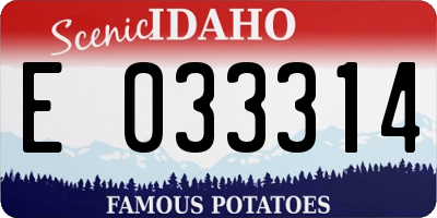 ID license plate E033314