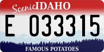 ID license plate E033315