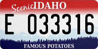 ID license plate E033316