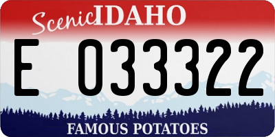 ID license plate E033322