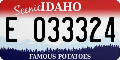 ID license plate E033324