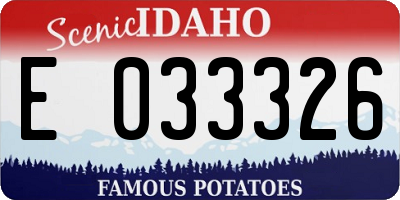 ID license plate E033326