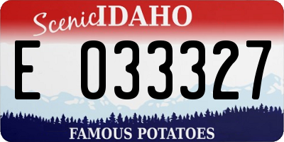 ID license plate E033327