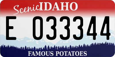 ID license plate E033344