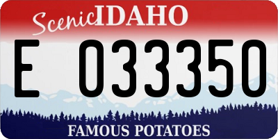 ID license plate E033350