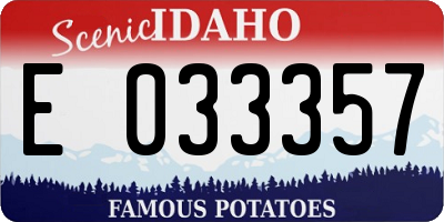 ID license plate E033357