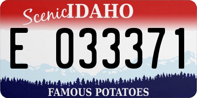 ID license plate E033371