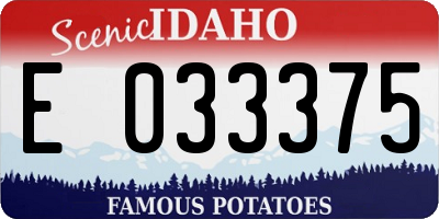 ID license plate E033375