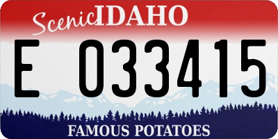 ID license plate E033415