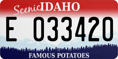 ID license plate E033420